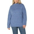 thumbnail image 5 of Well Worn Women's Mock Neck Cozy Wool Blend Nep Yarn Sweater (Blue, S), 5 of 9