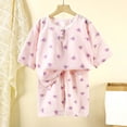 thumbnail image 2 of NIEWTR Baby Summer Outfits Children 2PC Summer Clothes Short Sleeve Pullover and Elastic Shorts Soft Pajamas Set for 6 12 18 24 Months 2T 3T Lightweight(A-Purple,4-5 Years), 2 of 4