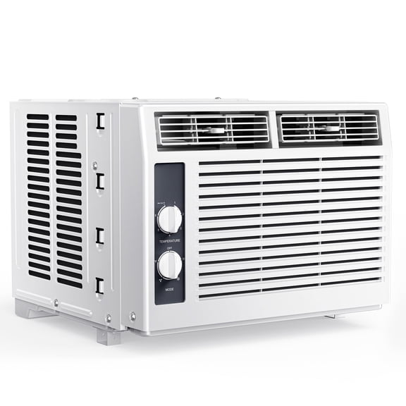 Ekojuce 5,000 BTU Window Air Conditioner, Cools Up To 150 Sq Ft, Knob,Without Remote Control, White