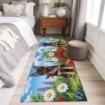 thumbnail image 5 of Independence Day Washable Runner Rugs 2'x6', American Flag Cute Dog Puppy Colorful Flowers Low Pile Throw Entryway Rug Non-Slip Sturdy Edge Binding Carpet for Indoor Bedside Entrance Bedside, 5 of 9