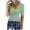 Green, variant on Women's Casual Striped Printed Blouse Short Sleeve Round Neck Button Up Top Fashion Loose Comfy Shirt, Light Blue S
