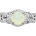 thumbnail image 5 of Sterling Silver Cheryl M Rhod-Pl Cr White Opal Cz Twisted Ring (Size 7) Made In China qcm1368-7, 5 of 5