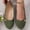 Green, variant on Women's Flat Shoes, Non-slip Slip On Round Toe Soft Sole Office Wedding Shoes Green Size 8.5