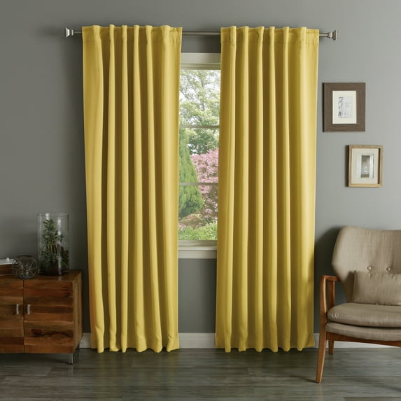 Quality Home Closeout Back Tab Blackout Curtains - Mustard - 52"W X 96"L - (Set Of 2 Panels)