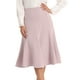 thumbnail image 1 of Falda midi de oficina de cintura alta con cola de pez para mujer, longitud debajo de la rodilla, 2XL, rosa, 1 of 5