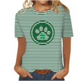 thumbnail image 1 of Camisetas Casuales de Mujer Nueva Moda Impresa Cuello Tripulado Manga Corta, Top Ligero para Diario Y Fiesta, 1 of 4