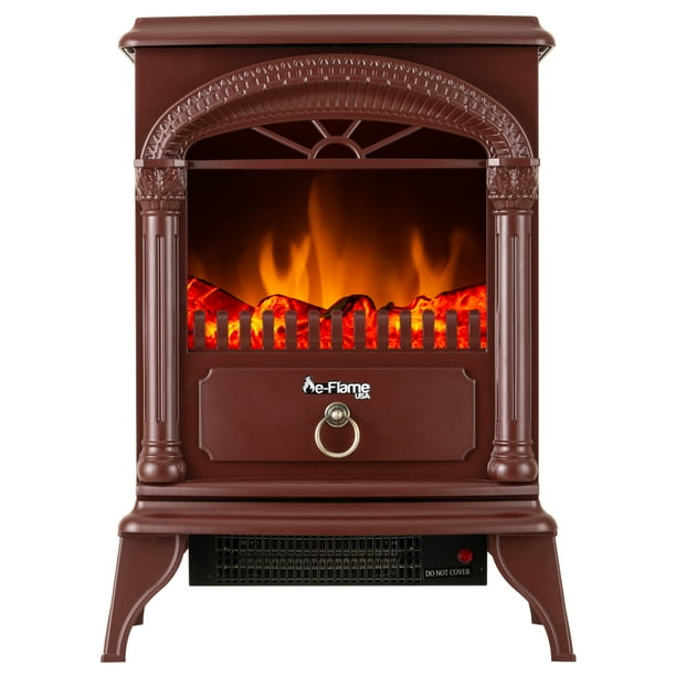 Hamilton Free Standing Electric Fireplace Stove by eFlame USA Red