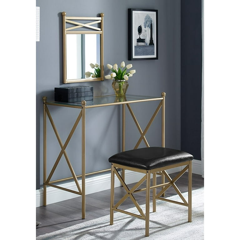 Anthonyson transitional vanity set best sale with stool and mirror