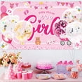 thumbnail image 3 of It's a Girl Banner for Girl Baby Shower Indoor Wall Backdrop Decoration, 72.8 x 43.3Inch, 3 of 7