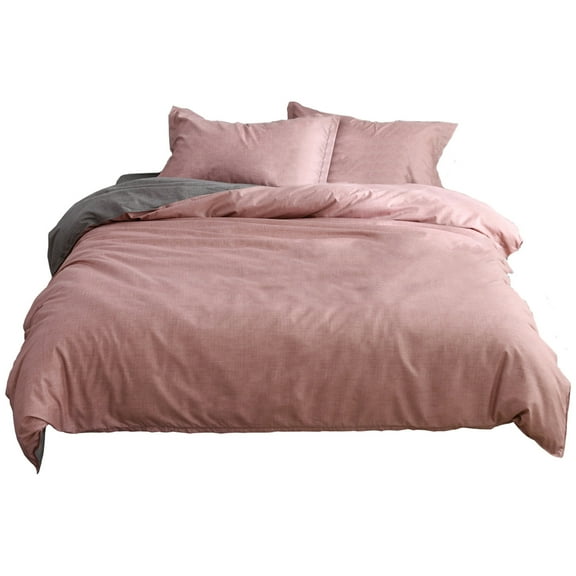 Kezqiaxn Full Size Bedding Sets Clearance 3Pcs Sanding Comforter Sets, Sanding Duvet Cover and 2 Pillow Cover, All Season Soft Microfiber Complete Bedding Sets for Home/Travel/Hotel Pink