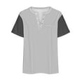 thumbnail image 4 of fatyb Plus Size Tops for Women Color Block Short Sleeve T-Shirt Comfy Loose Casual Basic Tee Shirts, 4 of 4