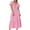Pink, variant on Youmylove Dresses for Women Solid V Neck Long Sleeve Puff Sleeve Dress Loose Swing