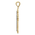 thumbnail image 2 of Auriga Fine Jewelry 14K Yellow Gold Two-Tone Budded Cross Pendant for Women (L-26 mm,W-18 mm), 2 of 6