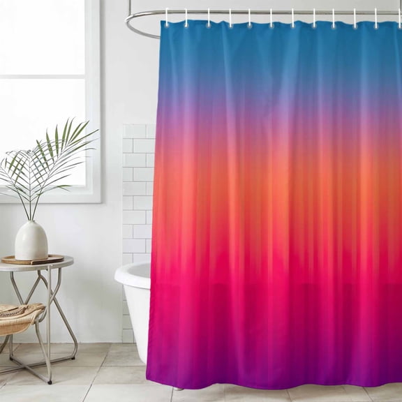 Blue Purple Orange Waterproof Fabric Shower Curtain,Modern Ombre Abstract Art Waterproof Fabric Shower Curtain for Bathroom Curtains Bathtubs Hotel Shower Curtains with 12 Hooks Stall 48x72in