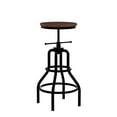 thumbnail image 4 of Taburete de bar LOKKHAN, industrial, vintage, giratorio, de madera y metal, juego de 2, 4 of 9