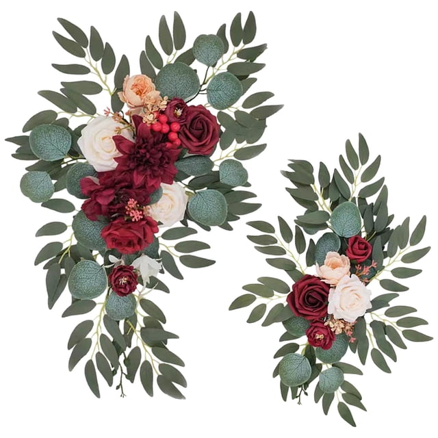 Arcos de boda Sunnimix Flores de arco de boda Blanco rojo Opción 3B