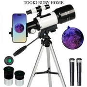 Telescope for Adults & Kids, 70mm Aperture Refractor Telescopes (15X-150X) for Astronomy Beginners, Portable Travel Telescope with Phone Adapter & Wireless Remote, Astronomy Gifts for Kids