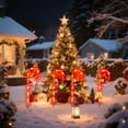 thumbnail image 3 of 1 PCS Solar Christmas Lights Outdoor, 28 Inch Candy Cane Solar Powered Waterproof Christmas Lights with Santa Claus and Star,Outdoor Christmas Decorations for Yard Front Patio Decor Garden, 3 of 5