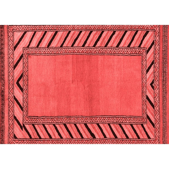 Ahgly Company Machine Washable Indoor Rectangle Southwestern Red Country Area Rugs, 5' x 7'