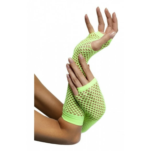 Fishnet Gloves Adult Costume Accessory Neon Green
