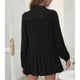 thumbnail image 1 of Vestido De Manga Larga Para Mujer, Vestido Camisero De Un Solo Pecho, Tiro Medio, Cintura Regular, Empalme De Poliéster, Color Puro Para El Trabajo ANGGREK Negro M, 1 of 6