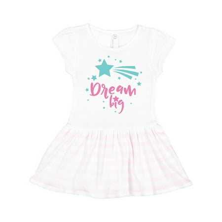 

Inktastic Dream Big Shooting Star Wish - Pink Blue Gift Toddler Girl Dress