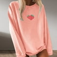 thumbnail image 2 of NIEWTR Women's Long Sleeve Tops Casual Color Block/Solid Cute Crewneck Sweatshirts Pullover Fall Shirts(Pink,S), 2 of 4