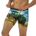 thumbnail image 3 of Cauagu Green Tractor Field Print Men's Boxer Briefs, Funny & Cute Underwear Elastic Waistband Briefs Ideal Gift for Men,1-Pack, 3 of 7