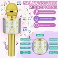 thumbnail image 2 of Birthday Gifts for 3-11 Year Old Girls, Bluetooth Karaoke Microphone for Kids Gifts for Teenage Girls Christmas Stocking Stuffers for Kids Popular Toys for 4-12 Year Old Boys Girls - Gold, 2 of 14