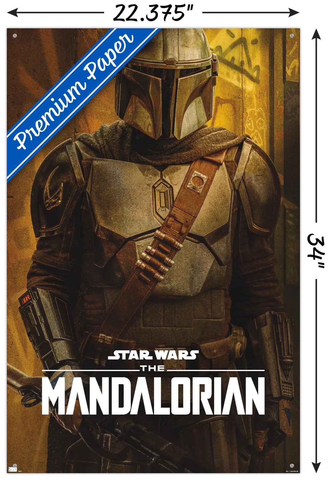 Star Wars: The Mandalorian Season 2 - Mandalorian Wall Poster with Pushpins, 22.375" x 34"
