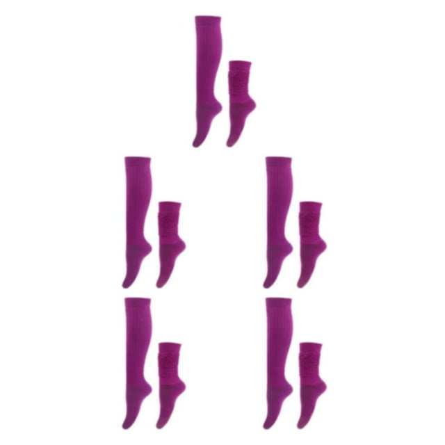 Youkk 2pcs Polyester Made Slouch Socks Breathable And Sweat-absorbing Elasticity Breathable Fabric Comfortable To Wear Purple 5Set