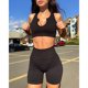 thumbnail image 2 of Conjunto de ropa deportiva con cuello en U, conjunto de 2 piezas para mujer, conjunto deportivo sin costuras en U, trajes de yoga muy recomendados, 2 of 6