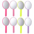 thumbnail image 1 of 8pcs Handle Round Makeup Mirror Handheld Vanity Mirror Single Side Looking Glass, 1 of 6