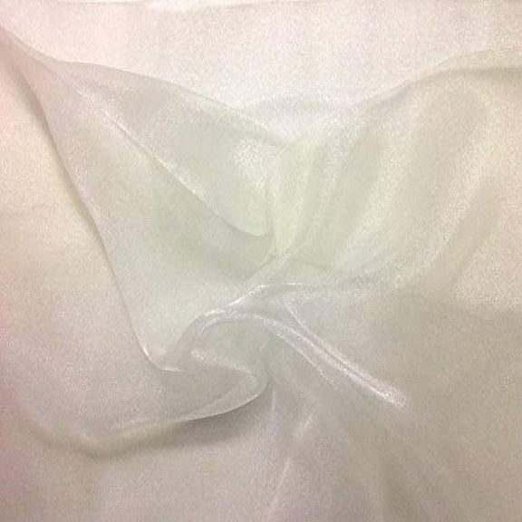 DECORATIVE SILK INC. Sparkle Crystal Sheer Organza Fabric Shiny 60" inch wide by the yard (Off-White)