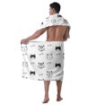 thumbnail image 2 of Colevkie Men's 2 Pcs Cats Theme Shower Skirt & Bath Towel Set Soft and Absorbent Bath Wrap Set Polyester Quick Drying for Home Spa Sauna Beach, 2 of 7