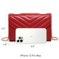 thumbnail image 4 of Bolso bandolera Dasein acolchado de noche rojo para mujer, 4 of 6