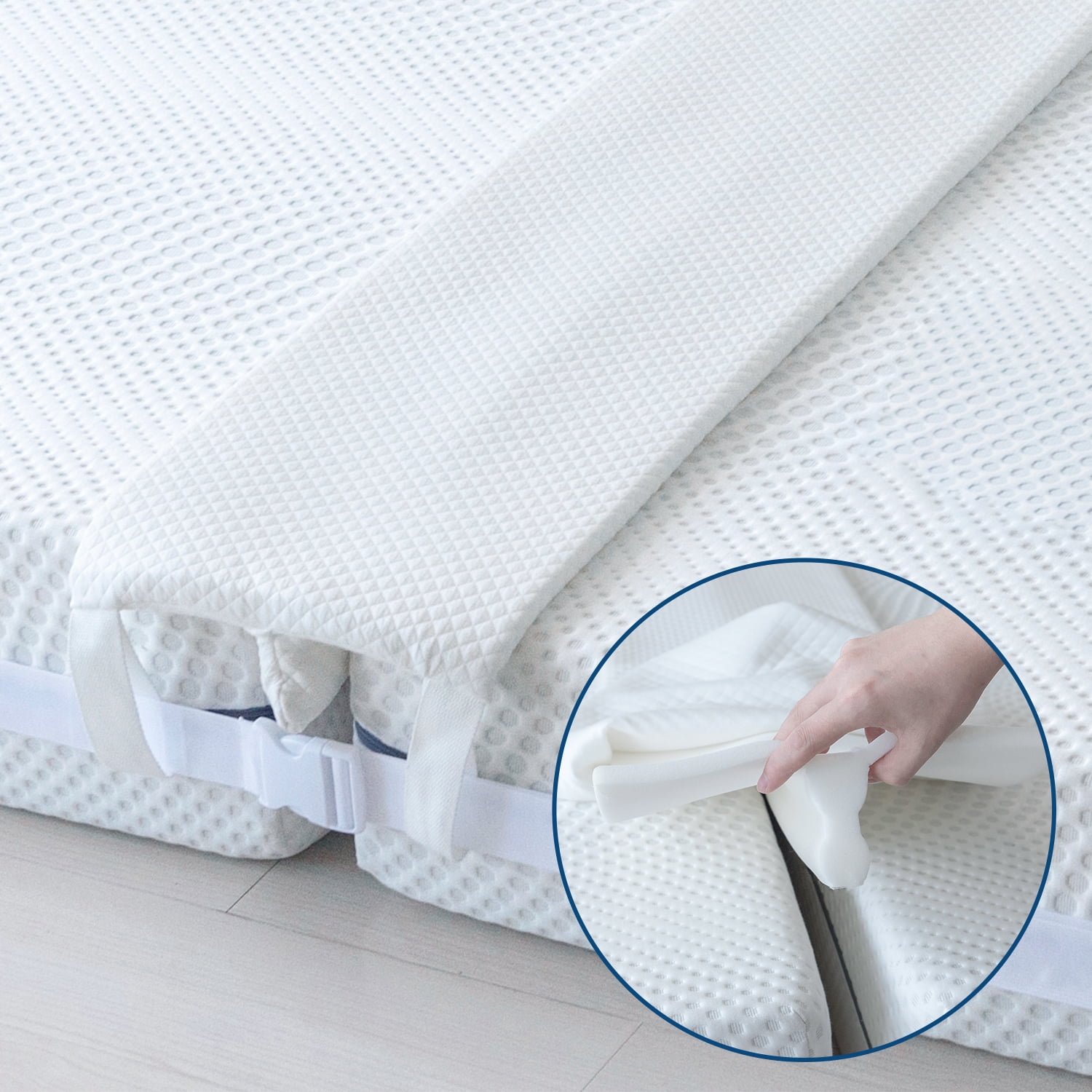 Sanmadrola Bed Bridge Connector with Strap Twin to King Bed Convertor