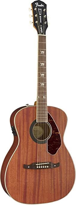 Fender Tim Armstrong Hellcat Concert Acoustic-Electric Guitar - Natural Bundle with Strings, Strap, Picks, and Austin Bazaar Instructional DVD