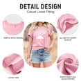 thumbnail image 6 of HUBERY Women Valentine's Day Heart Umbrella Graphic Crew Neck Short Sleeve Shirt, 6 of 7