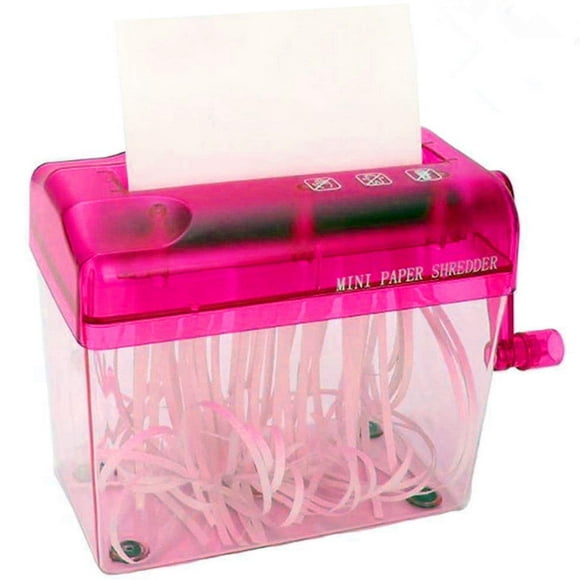 Graflsoa Compact Manual Paper Shredder for Home & Office - Portable Mini Hand Crank Shredder for Bills, Receipts, and Documents, Black/Blue/Red