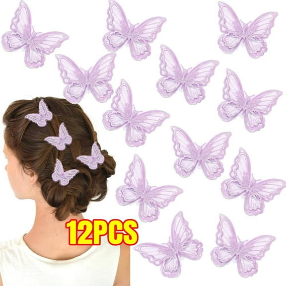 Butterfly Hair Clips Penta Angel 6Pcs Flower Butterfly Hair Bow Pins Wedding Hair Accessories for Women