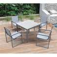 thumbnail image 2 of Hawthorne Collections 35" Aluminum Outdoor Dining Arm Chair in Gray (Set of 2), 2 of 7