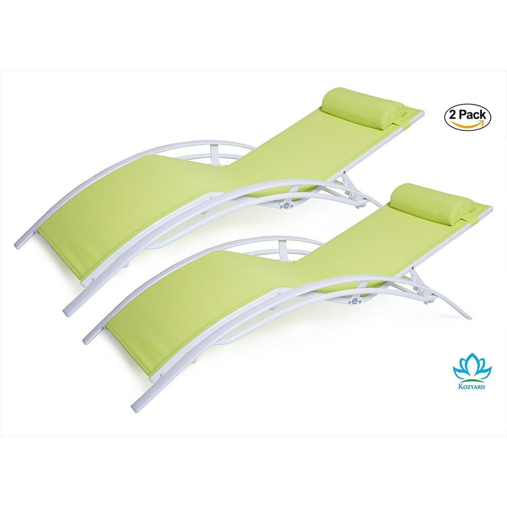 Kozyard KozyLounge Elegant Patio Reclining Adjustable Chaise Lounge Aluminum and Textilene 