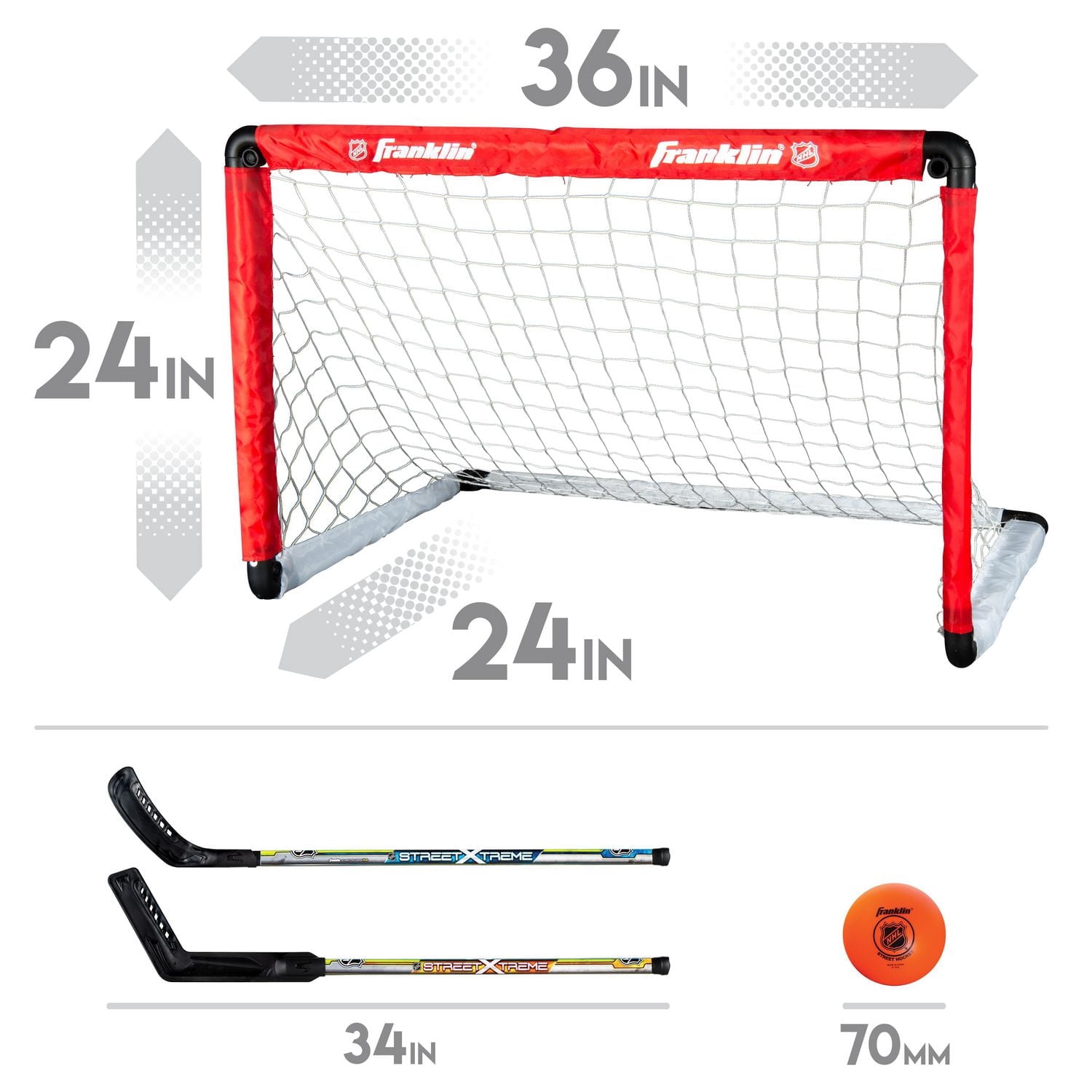 Franklin Sports 36" NHL Hockey Goal with 2 Sticks