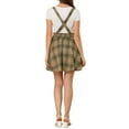 thumbnail image 4 of Allegra K Women's Tartan Plaid Button Decor Skater Mini Suspender Skirts, 4 of 7