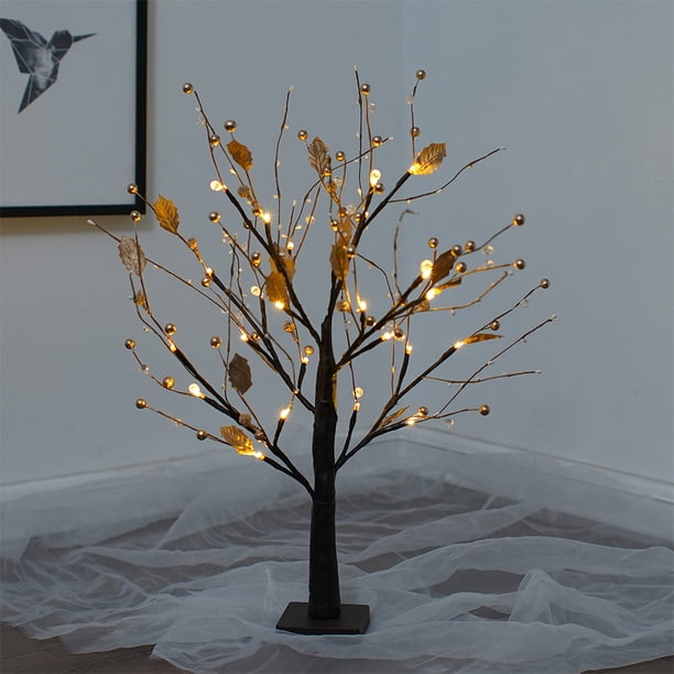 Árbol Iluminado Lámpara de abedul Regalo de cumpleaños Lámpara de árbol brillante Fruta dorada para fiesta (Fruta dorada)