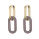 thumbnail image 1 of Pendientes de aro geométrico dorado para mujer yuxing circonita modelo 4753 Rosa, 1 of 5