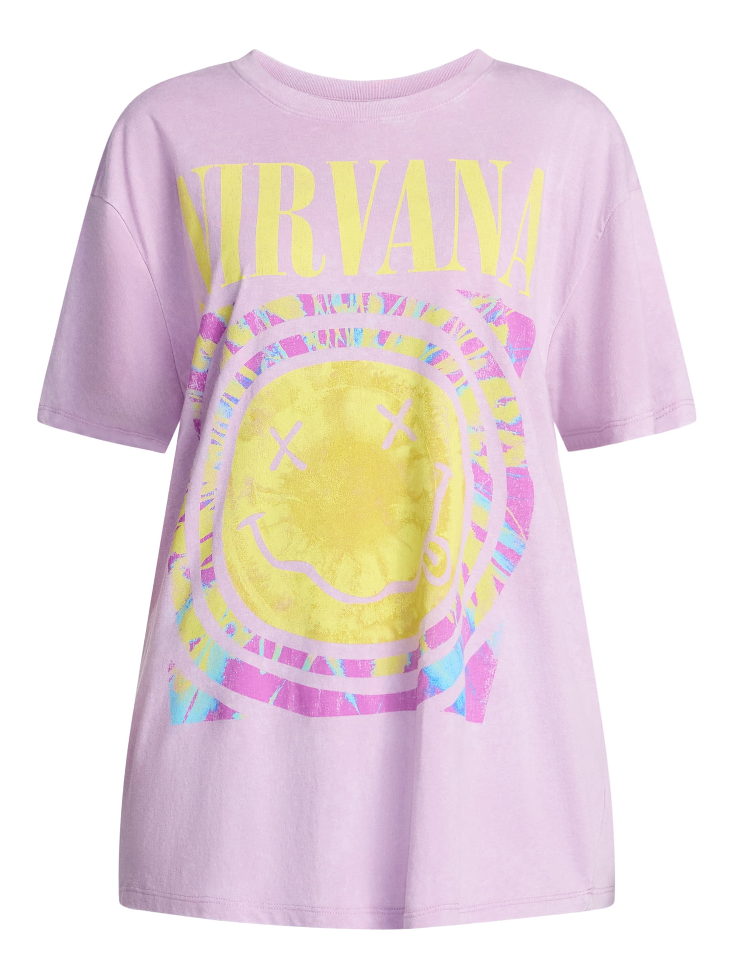Nirvana Women's Graphic Print Tour Tee with Short Sleeves, Sizes XXS-XXL