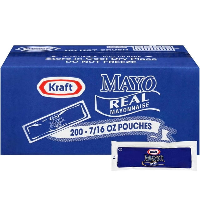 Kraft Real Mayonnaise Single-Serve Packets (200-ct)- With Olive White Bowl By OMA