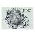 thumbnail image 1 of King Cutting Board, Reign of the Jungle Forest of Courage Safari Animal Lion Grunge Design, Decorative Tempered Glass Cutting and Serving Board, Large Size, Black and White, by Ambesonne, 1 of 1